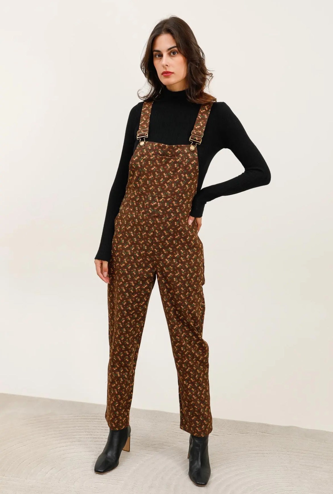 Salopette MANON fleurie marron