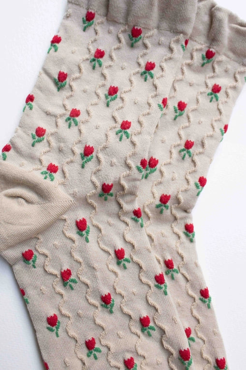 Chaussettes MINI TULIP beige