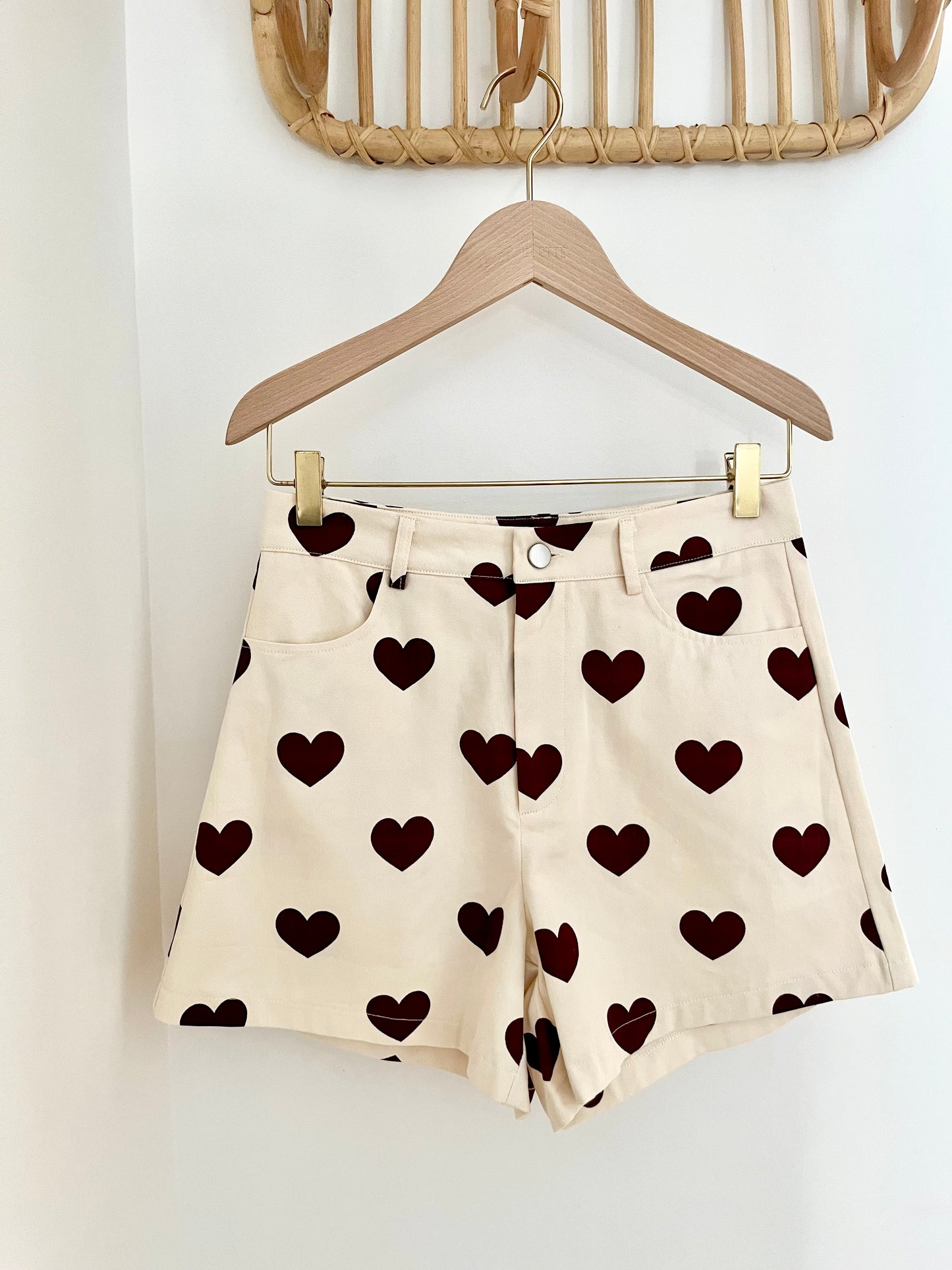 Short CHARLIE coeurs bordeaux