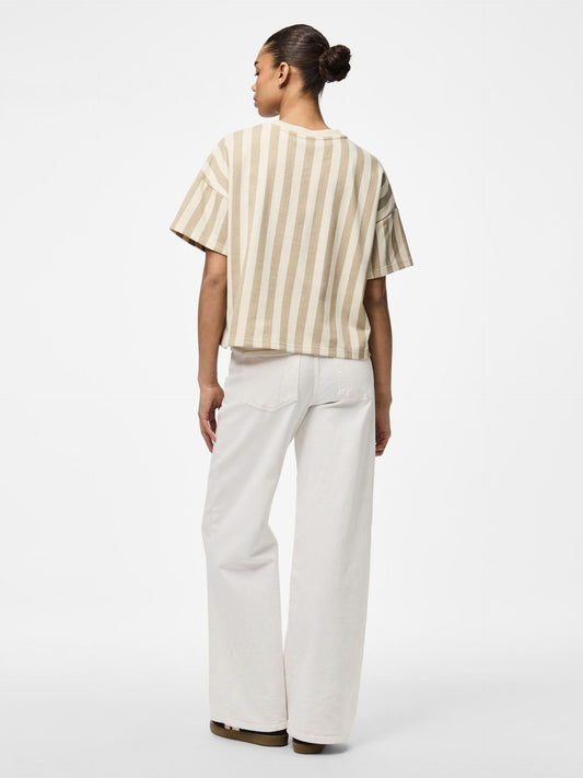 Sweat CHILLI rayé beige