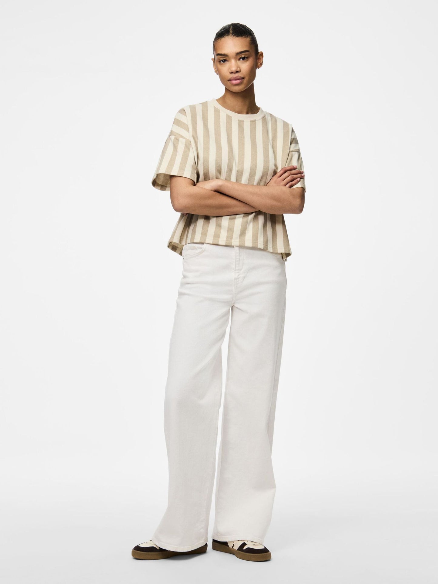 Sweat CHILLI rayé beige