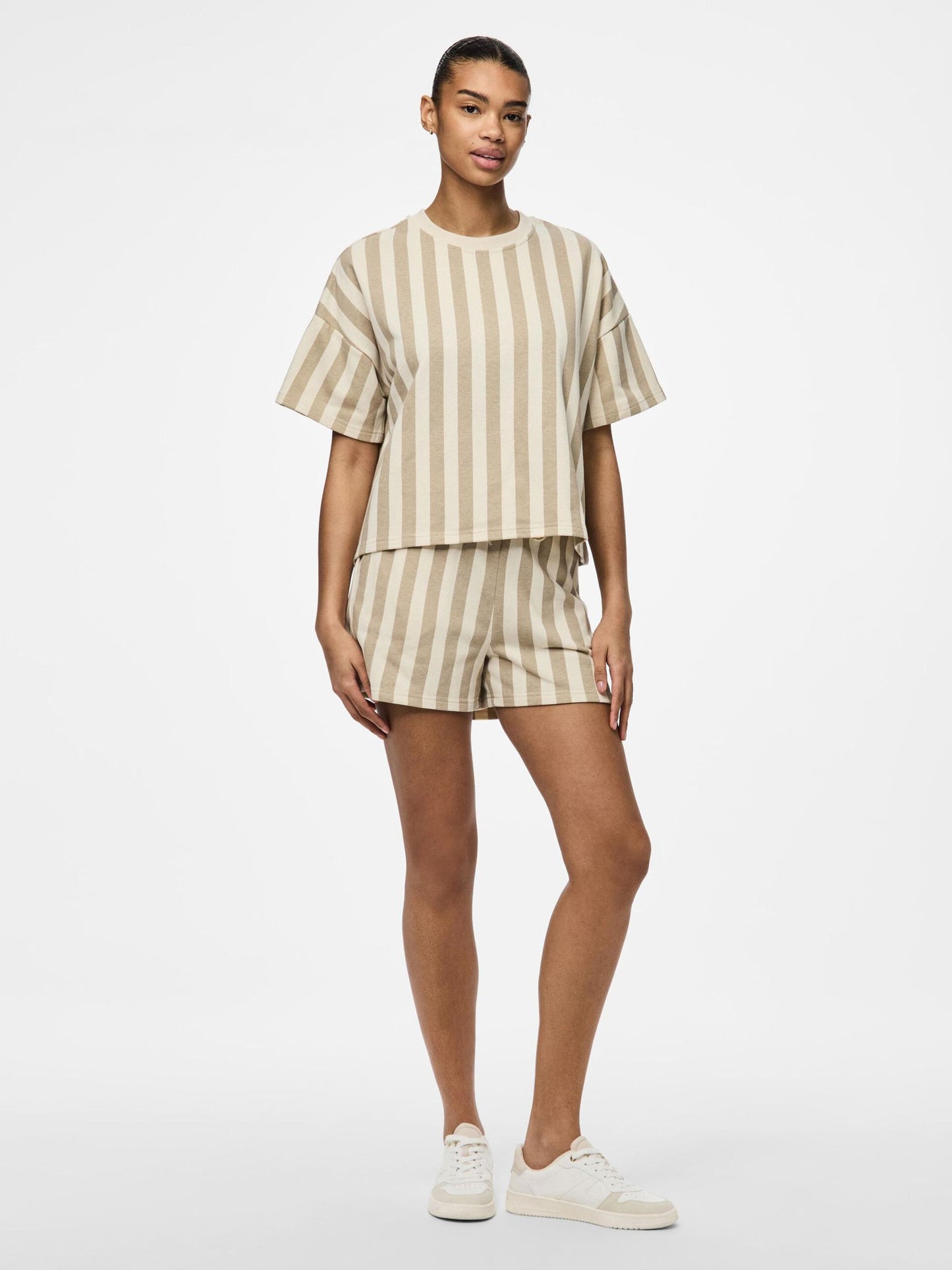 Sweat CHILLI rayé beige