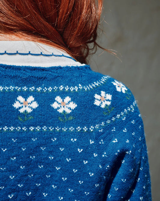 Gilet CAMOMILLE marguerite bleu royal