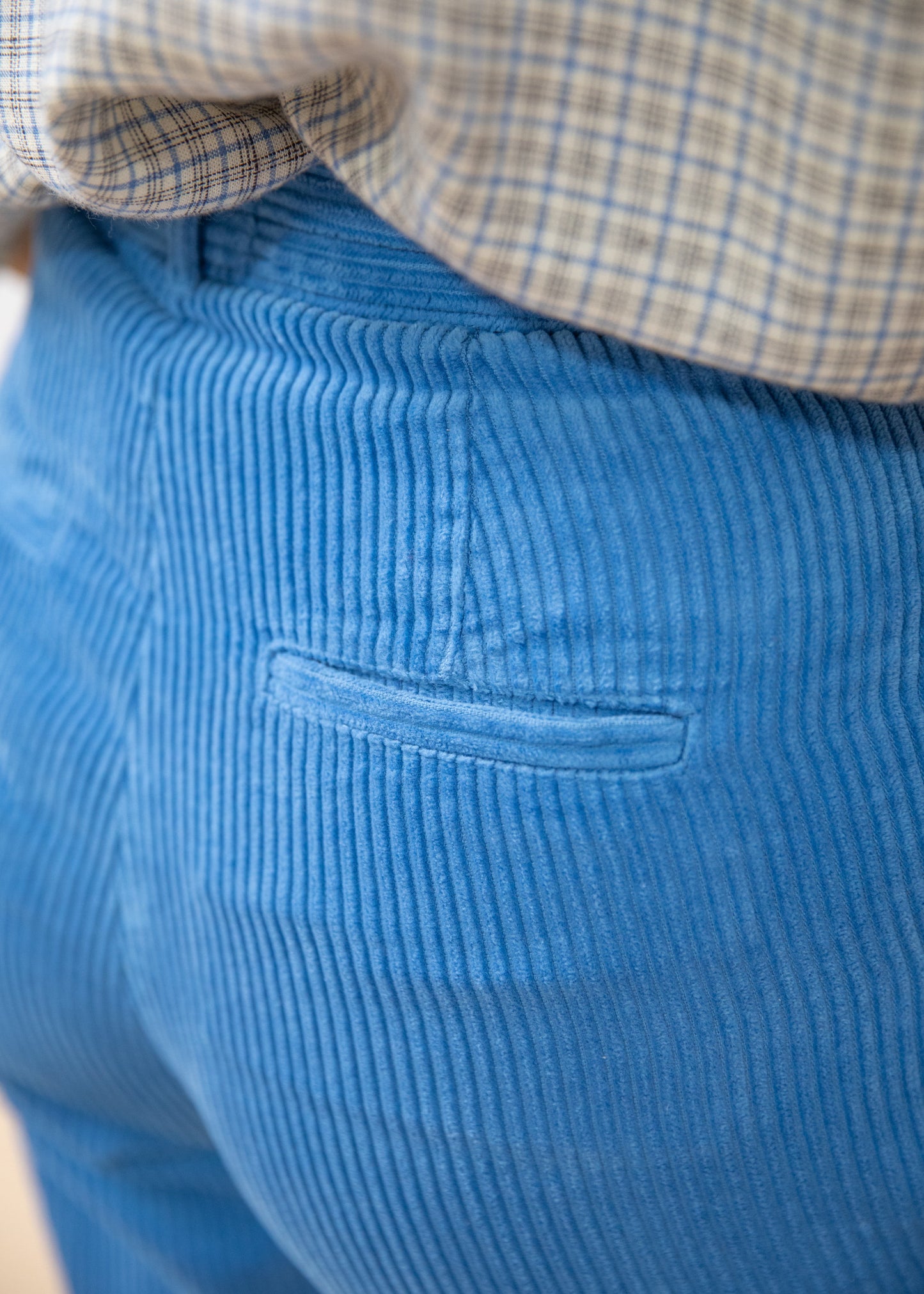 Pantalon velours YANELLE azur