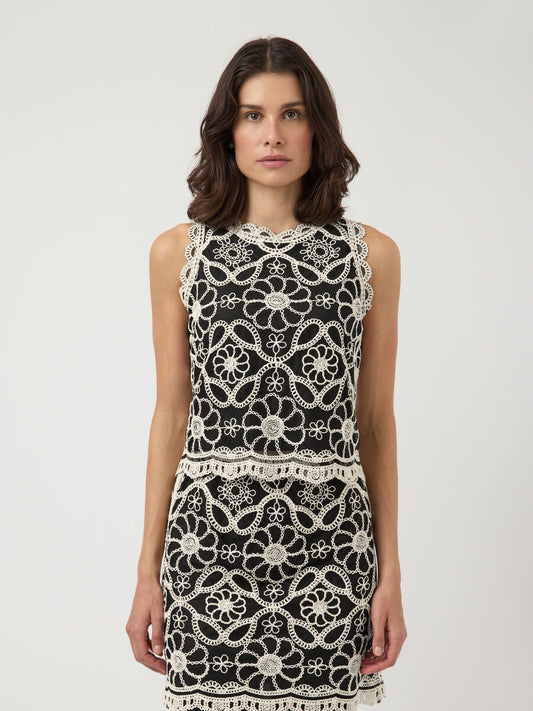Haut CILIA noir crochet
