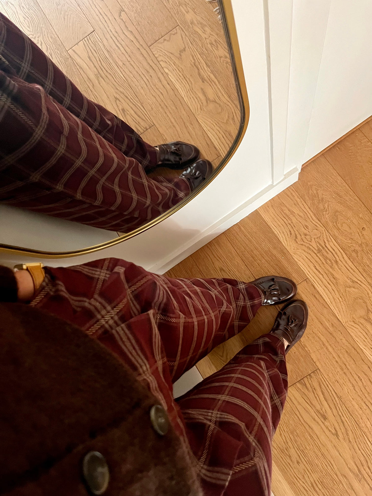 Pantalon ROBBY carreaux bordeaux