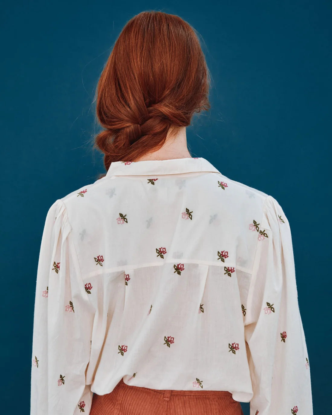 Chemise CALYPSO brodée rose