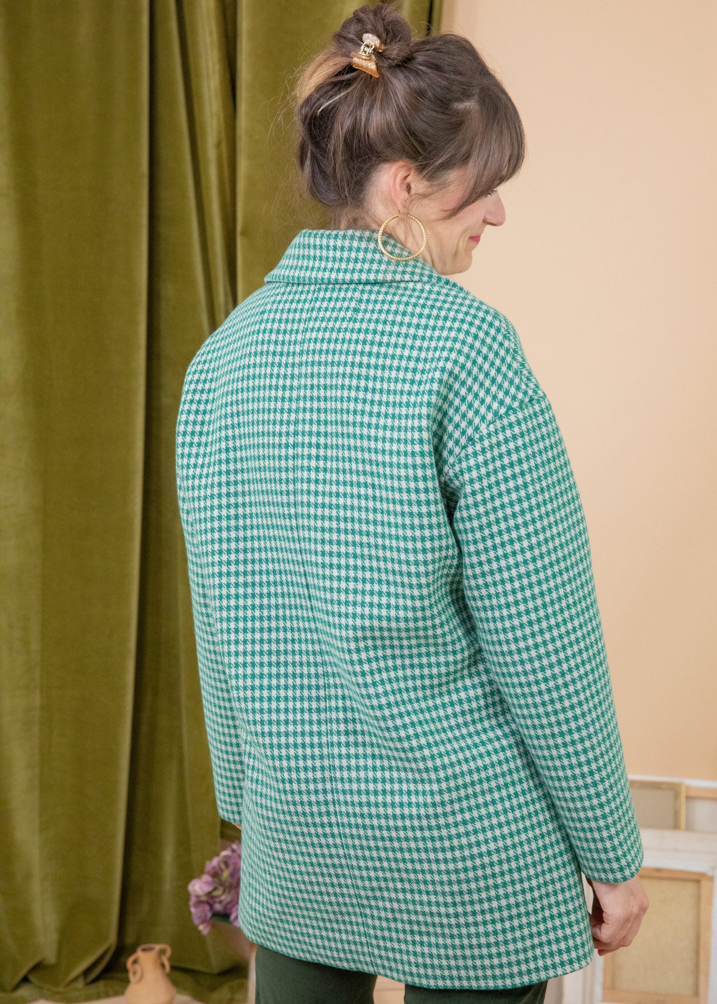 Manteau YOUNNA vichy vert