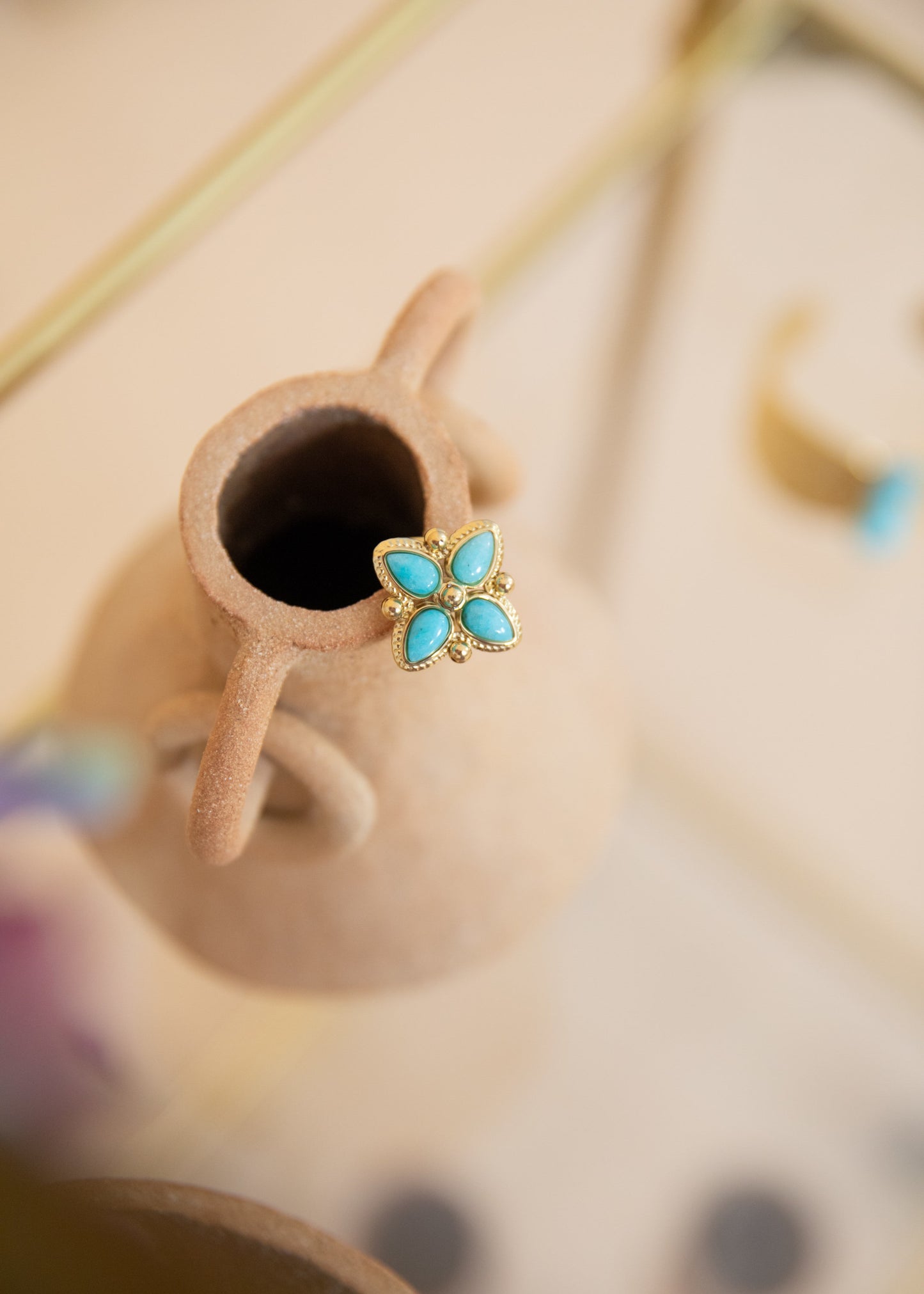 Bague FLEUR amazonite