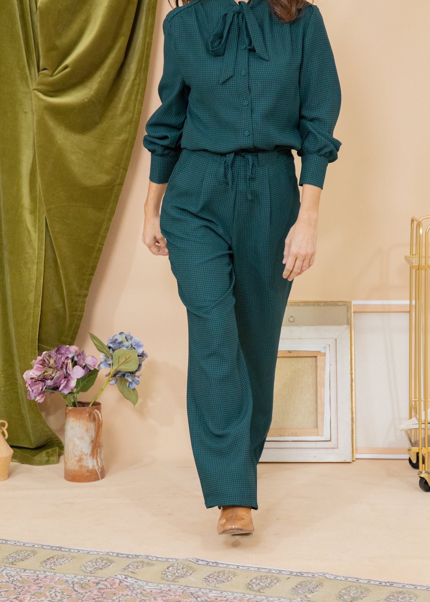Pantalon BRITNEY carreaux vert