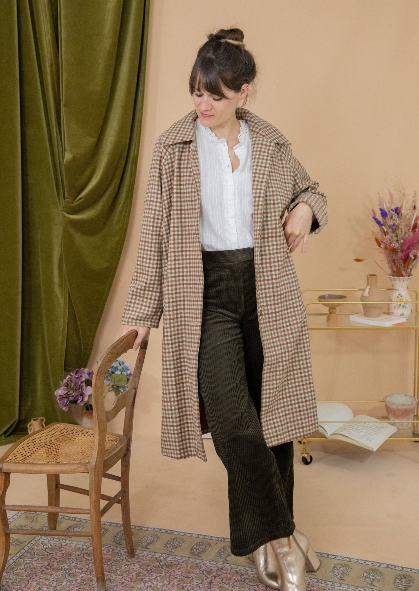 Manteau DAMIER moka
