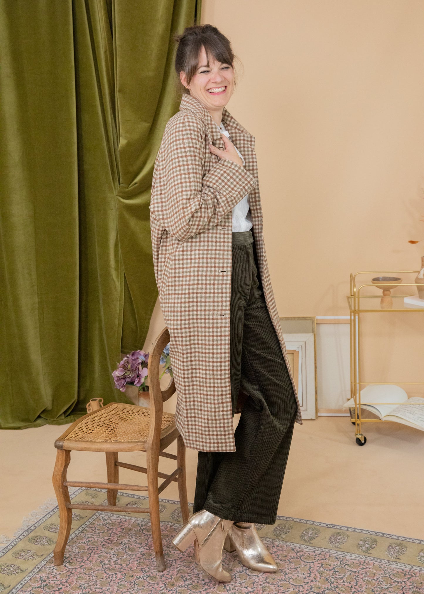 Manteau DAMIER moka