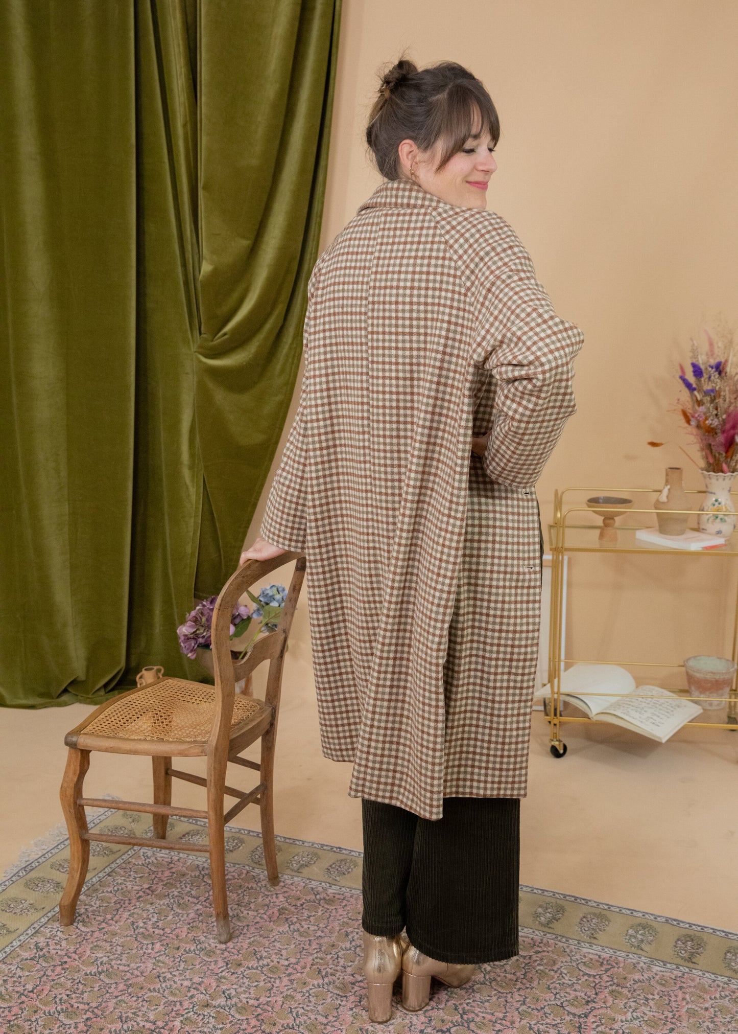 Manteau DAMIER moka