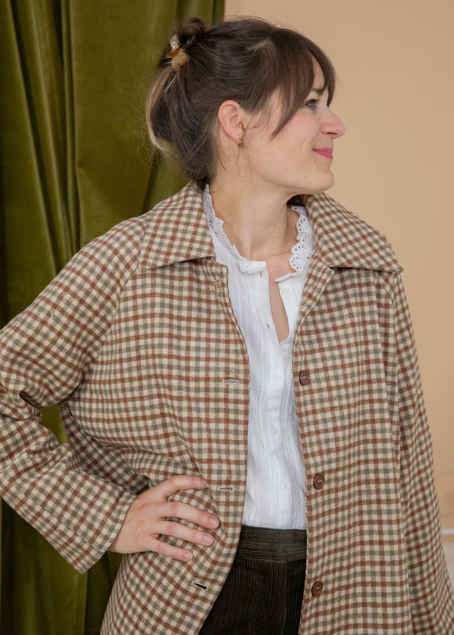 Manteau DAMIER moka