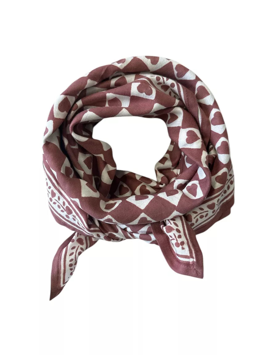 Foulard GABRIEL COEUR marron