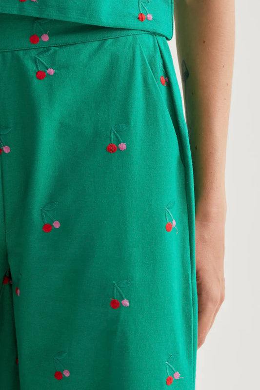 Pantalon MARLA brodé de cerises