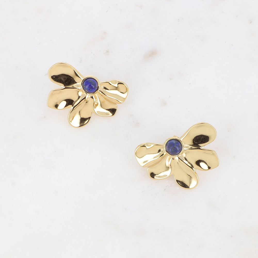 Boucles d'oreilles FLORE lapis