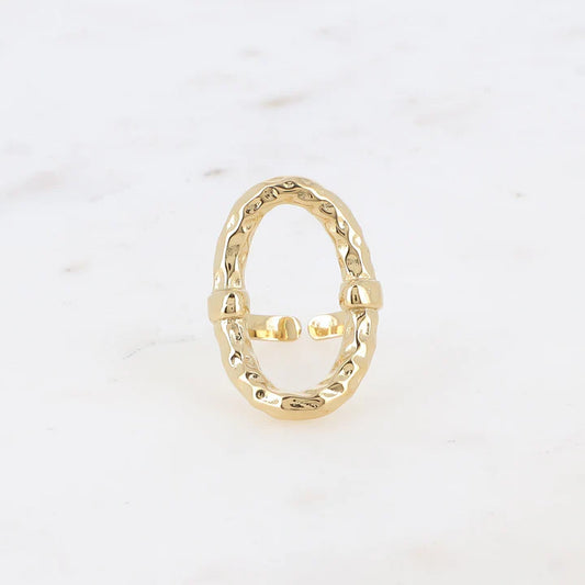 Bague OLIMPE ovale martelée