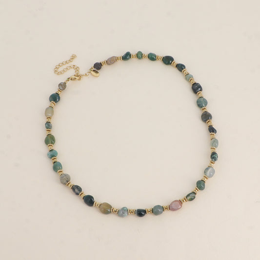 Collier ALBANE perles agathe indien