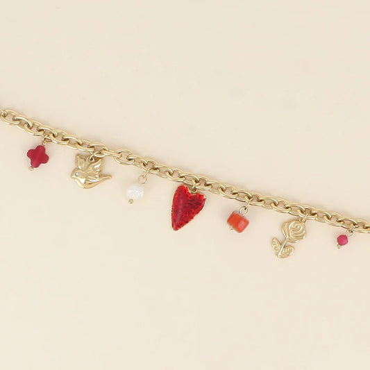 Bracelet ITHÉA coeur rouge
