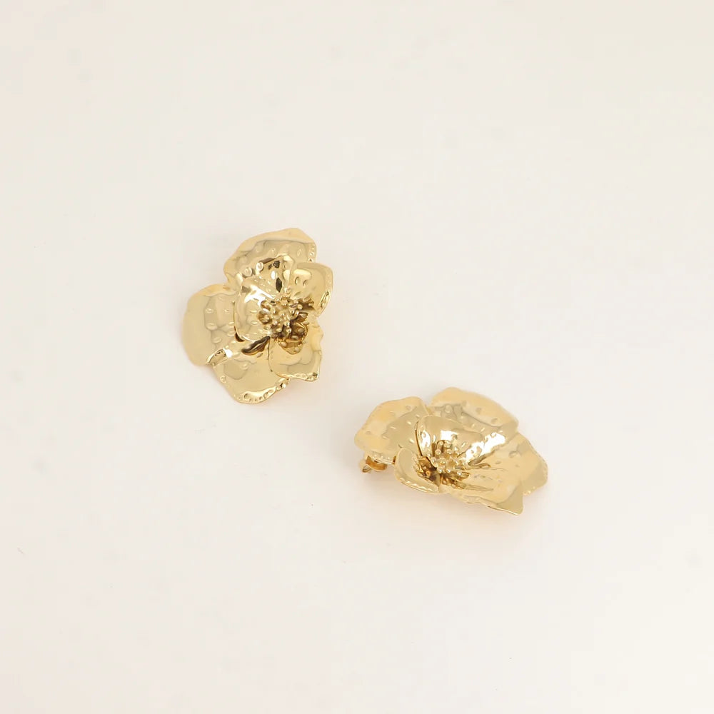 Boucles d'oreilles ANDRÉA fleurs dorées