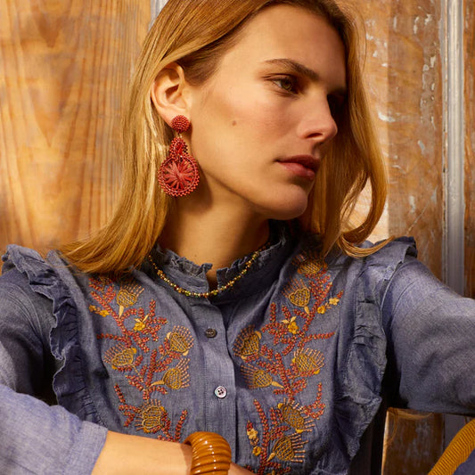 Boucles d'oreilles ALLEGRA vieux rose