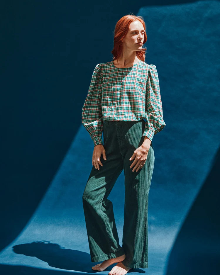 Blouse CHRISTIA tartan vert