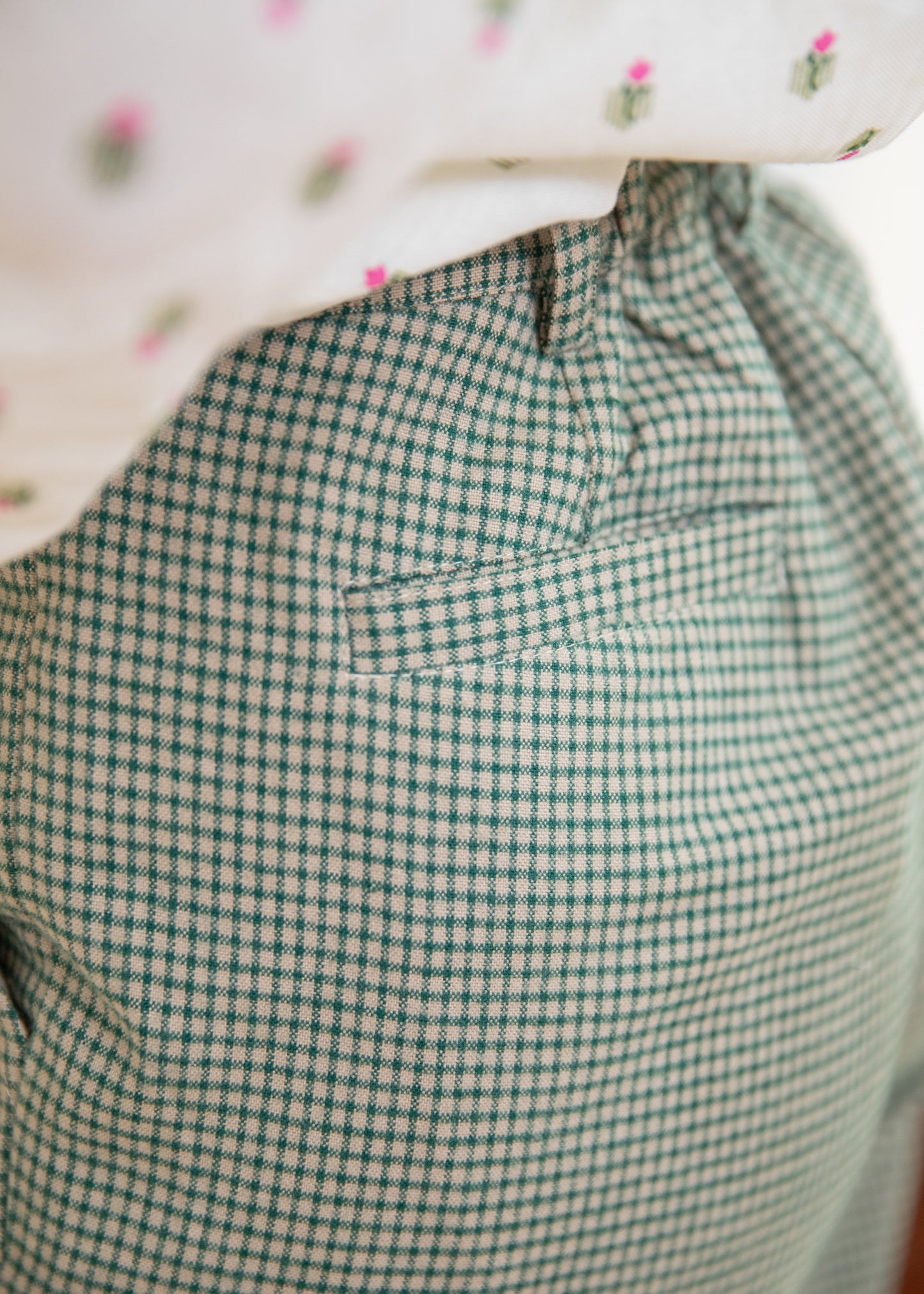Pantalon YOAN vichy vert