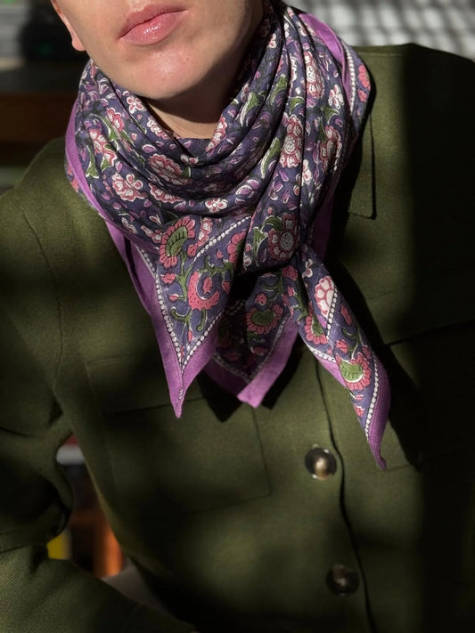 Foulard BOUGAINVILLIERS bleu