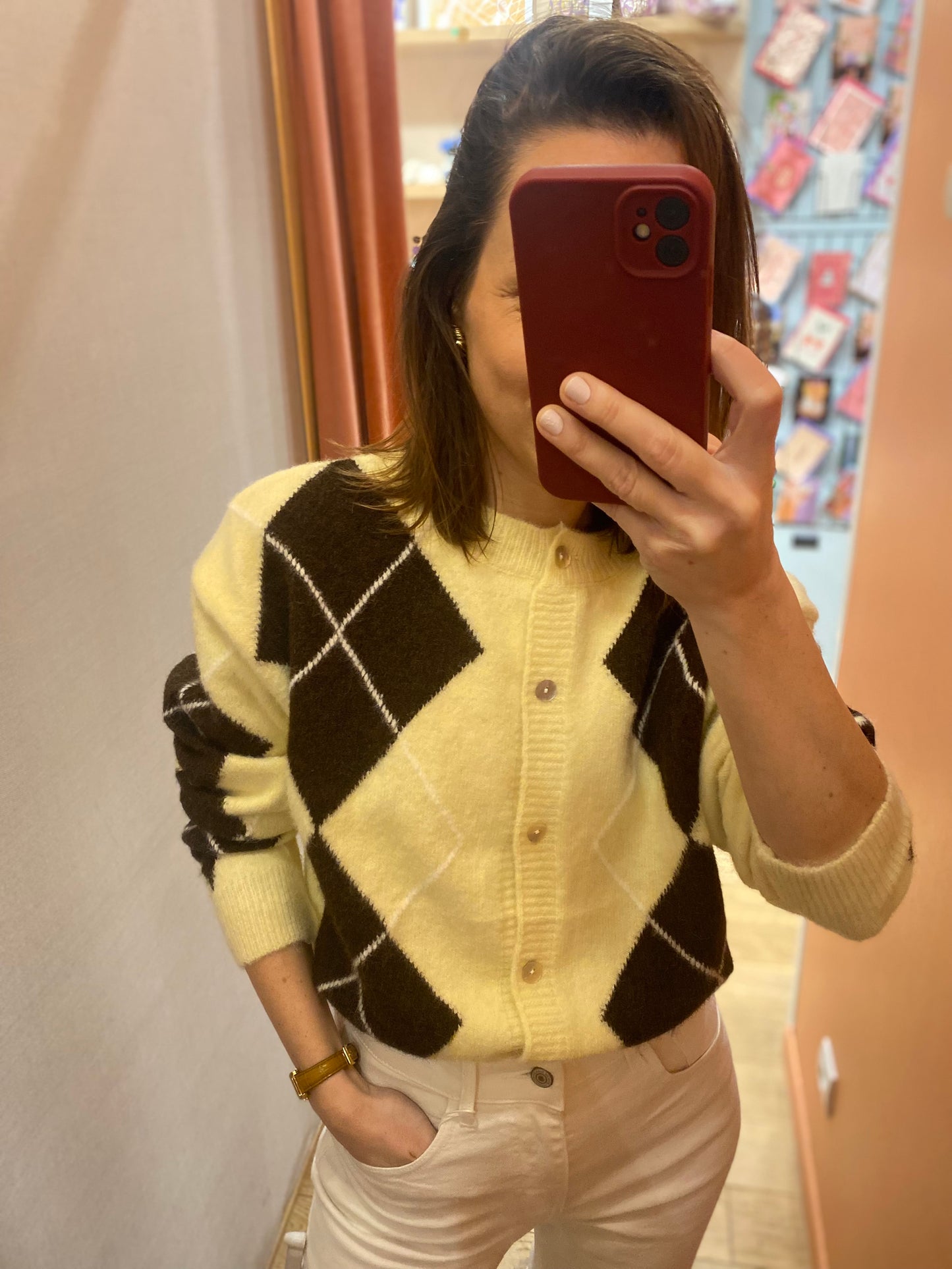 Gilet GÉRARD jaune/marron