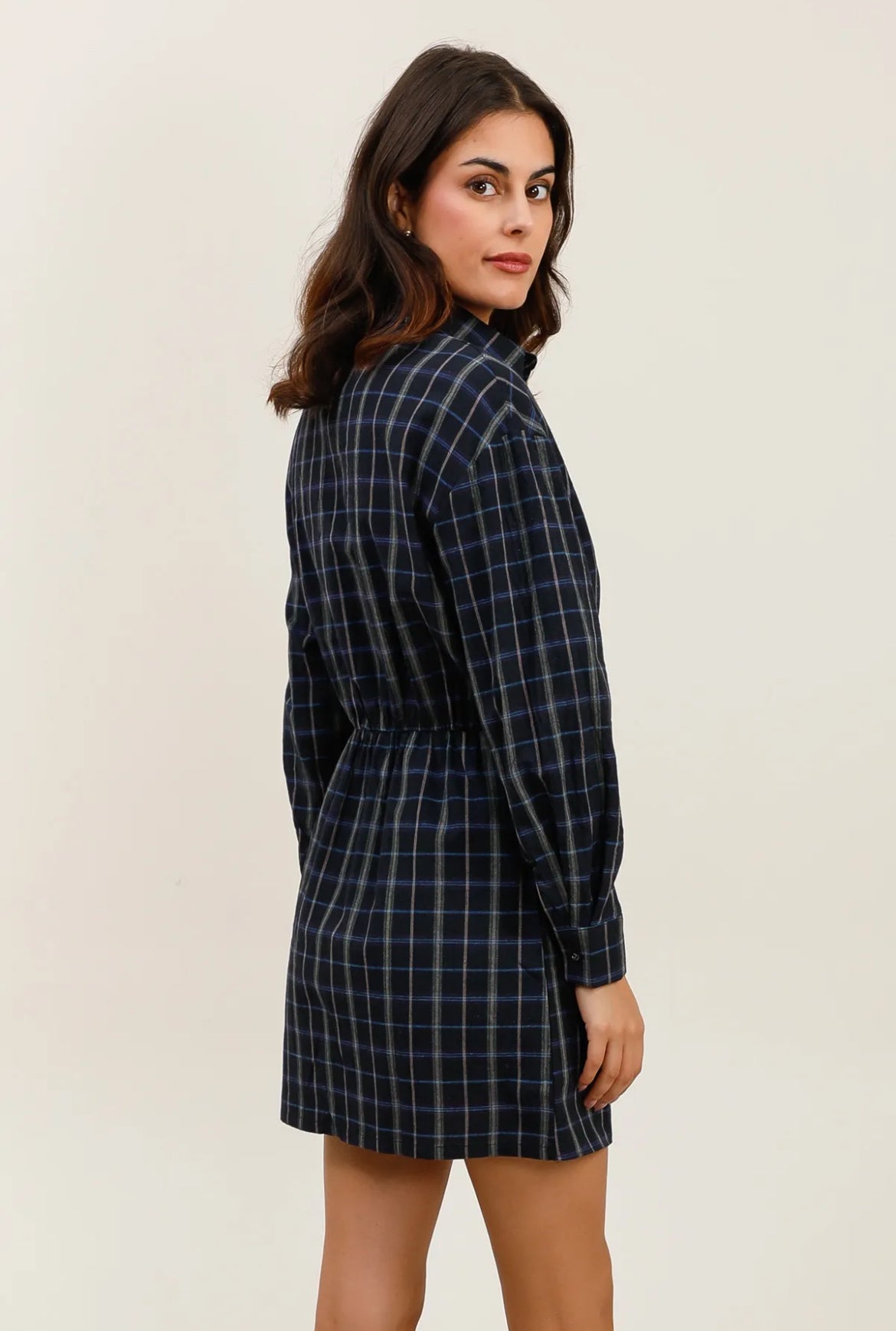 Robe OLIVIA carreaux bleu/marine