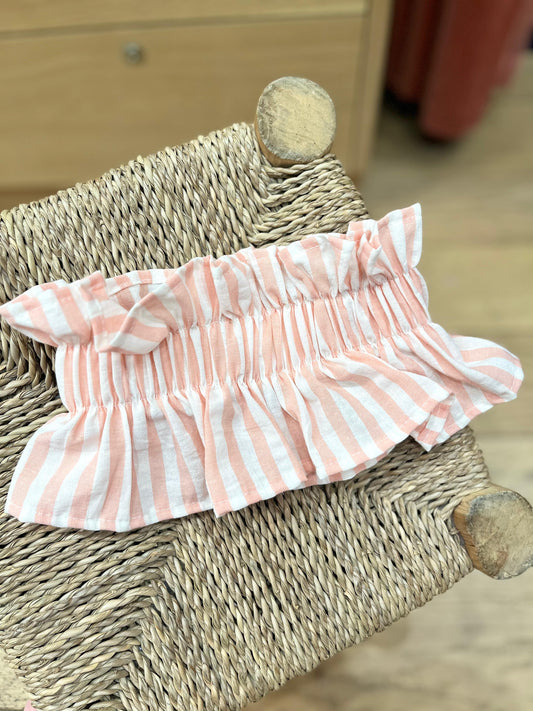 Col HONORINE rayé rose blush