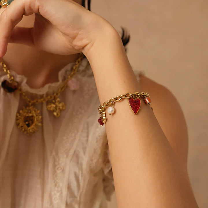 Bracelet ITHÉA coeur rouge