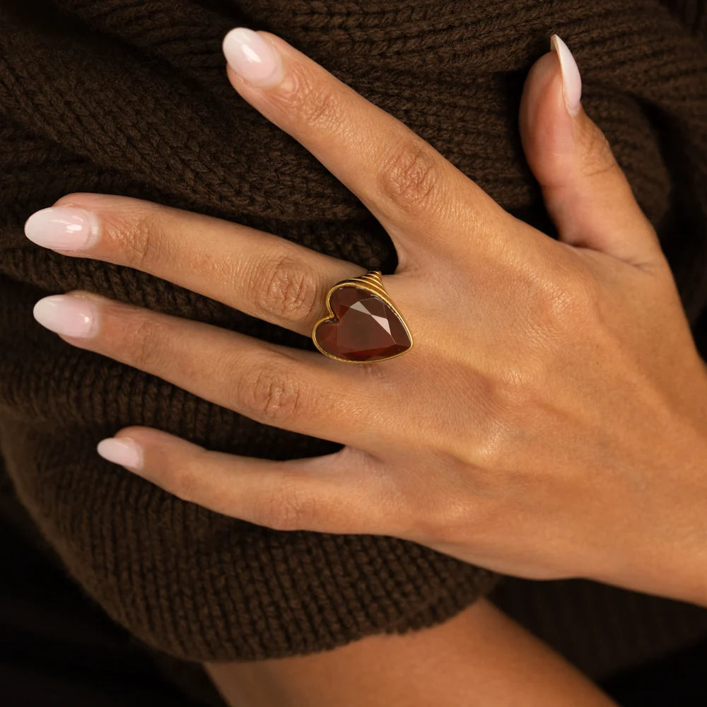 Bague JASMINE coeur nacre