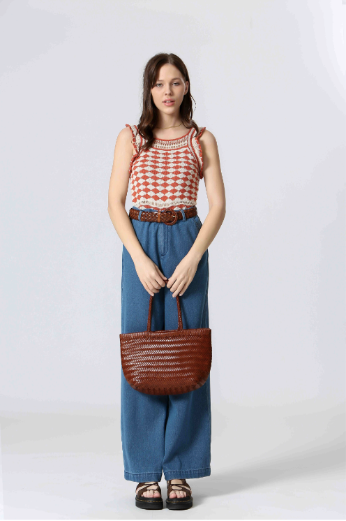 Top en crochet GASTON rayé orange