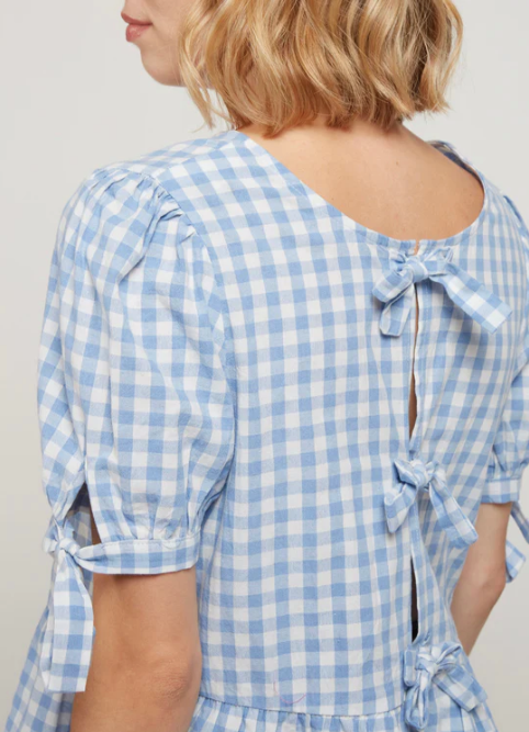 Blouse SIXTINE vichy bleu ciel