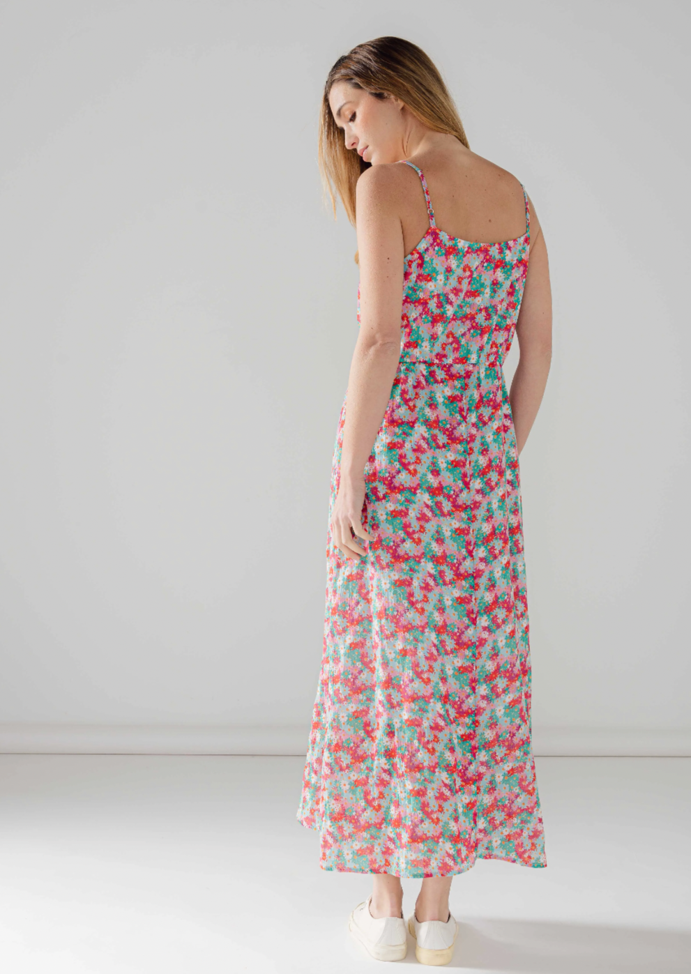 Robe JULIETTE fleurs rouges