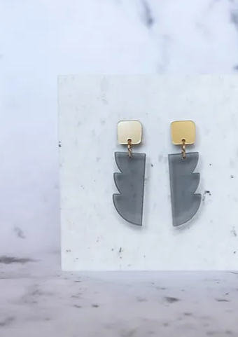 Boucles d'oreilles BRUTALIST II gris