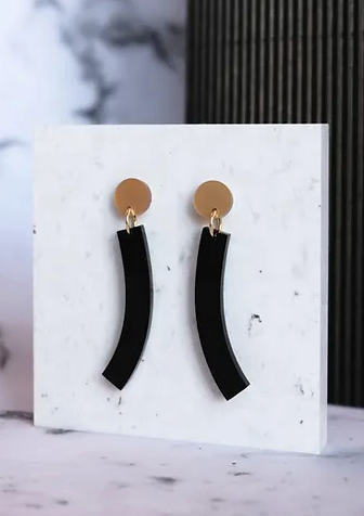 Boucles d'oreilles BRUTALIST III noir