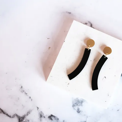 Boucles d'oreilles BRUTALIST III noir