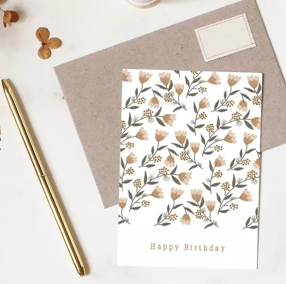 Carte postale ANNIVERSAIRE FLEURS