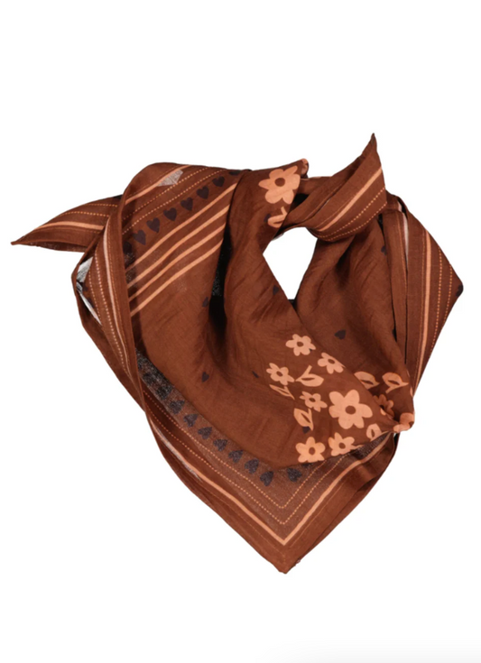 Foulard JADE Trèfle marron