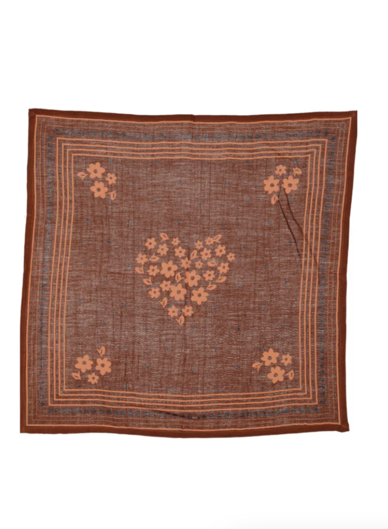 Foulard JADE Trèfle marron