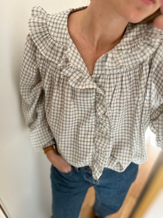 Chemise DORSET carreaux blanc