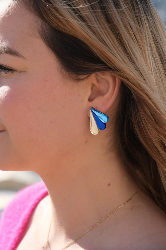 Boucles d'oreilles ARMANCE bleu/bleu ciel/or