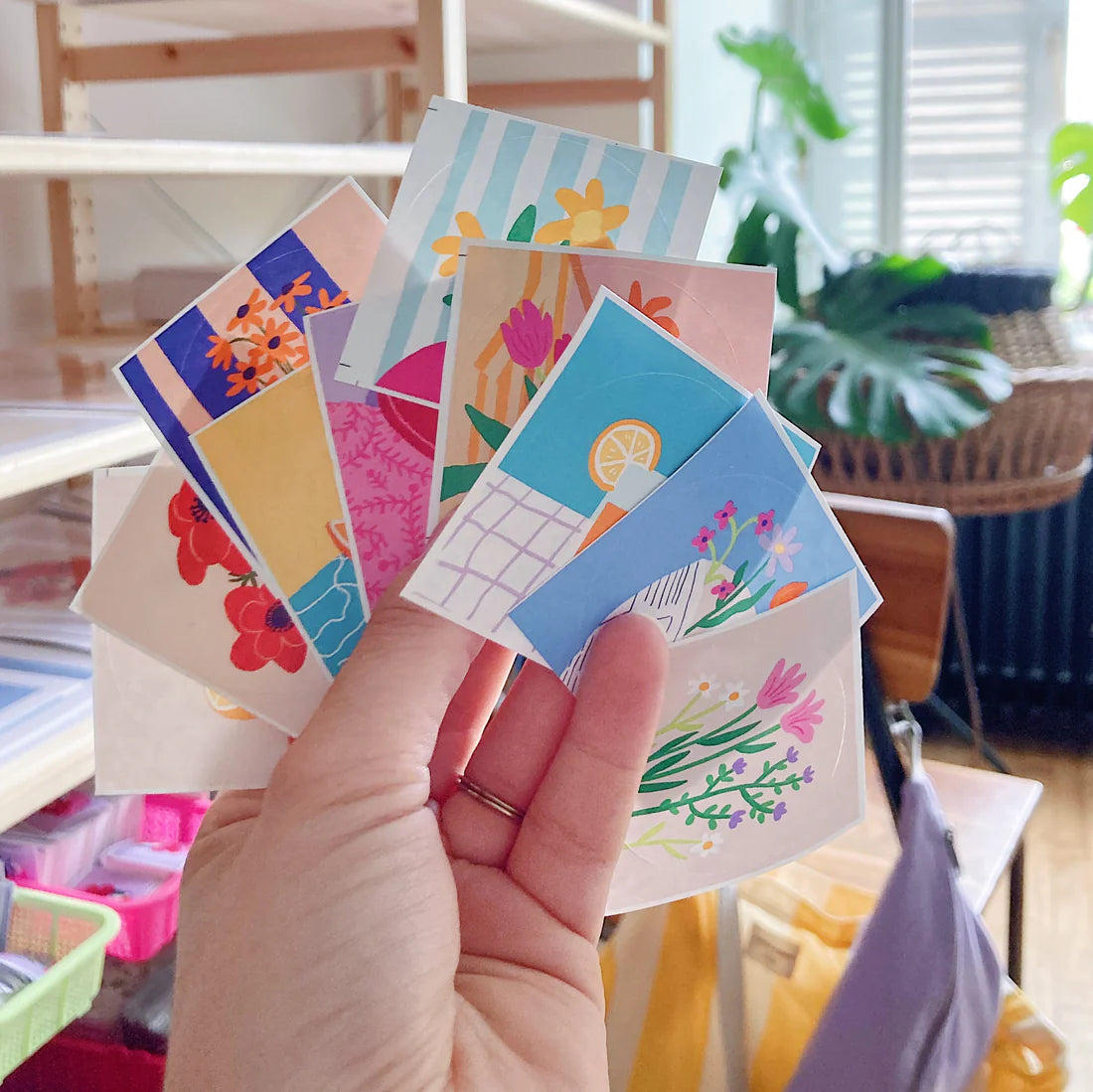 Lot 10 Stickers Fleurs Sauvages