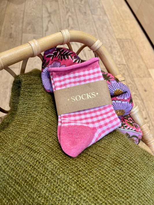 Chaussettes PIQUE-NIQUE rose