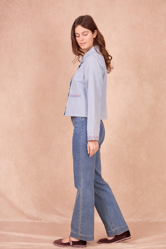 Veste GALATE rayée bleue