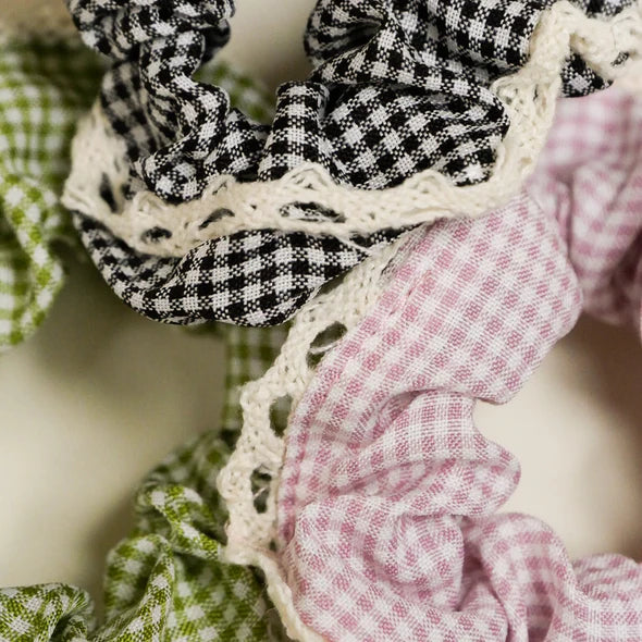 Chouchou JULIETTE vichy/macramé