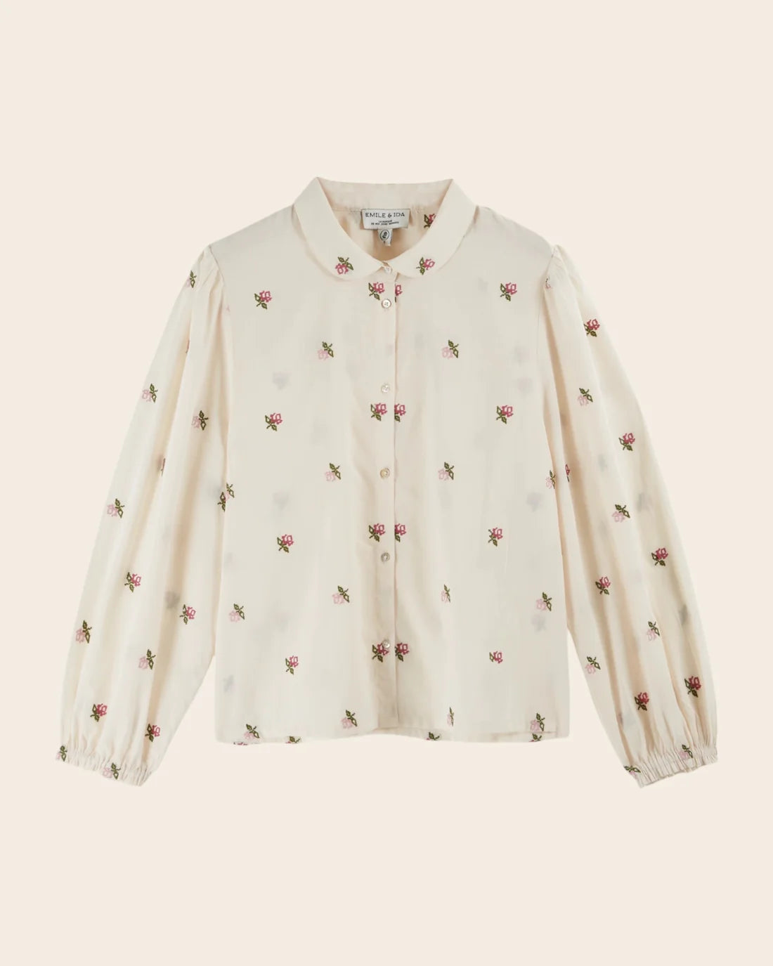 Chemise CALYPSO brodée rose